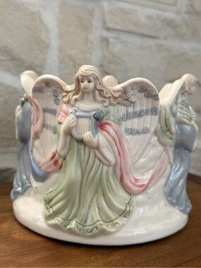 Porcelain Angel Figurine Candle Holder